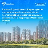 В марте Подмосковным Росреестром на государственный кадастровый учет поставлено 11 многоквартирных домов, возведённых на территории Московской области