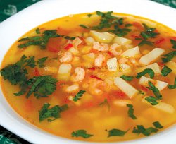 Китайский суп с креветками Китайский суп с креветками