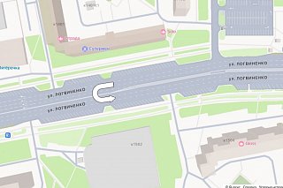 На улице Логвиненко организован разворот в сторону улицы Каменка