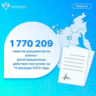 Учётно-регистрационная деятельность Подмосковного Росреестра  за 11 месяцев 2023 года