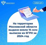 На территории Московской области выдано около 14 млн выписок из ЕГРН за 2024 год