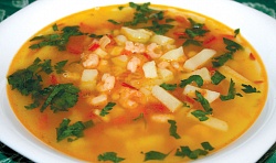 Китайский суп с креветками