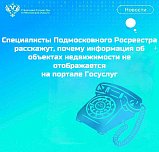 Специалисты Подмосковного Росреестра расскажут, почему информация об объектах недвижимости не отображается  на портале Госуслуг